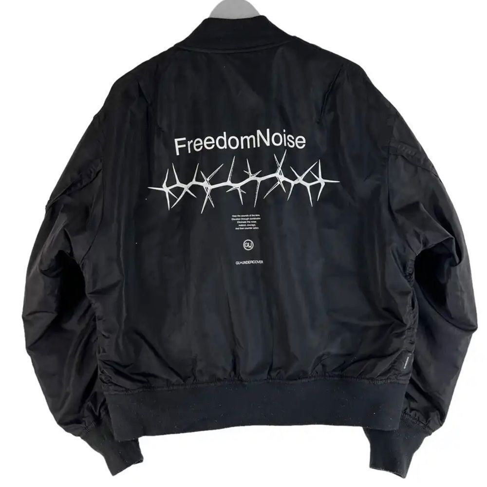 Jun Takahashi x Undercover GU Freedom Noise Black Bomber Jacket Mens S size - Picture 3 of 7